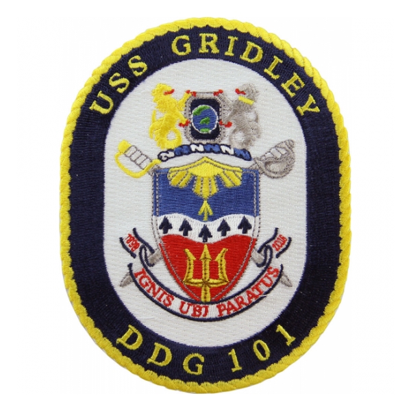 USS Gridley DDG-101 Ship Patch