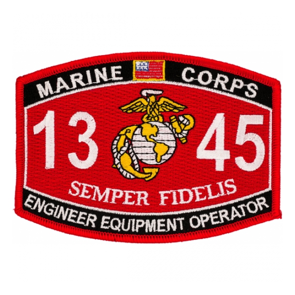 USMC MOS 1345 Engineer Equipment Operator Patch Flying Tigers Surplus