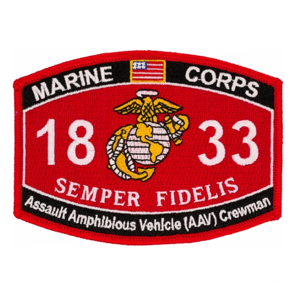 USMC MOS 1833 Amphibious Vehicle Crew Patch