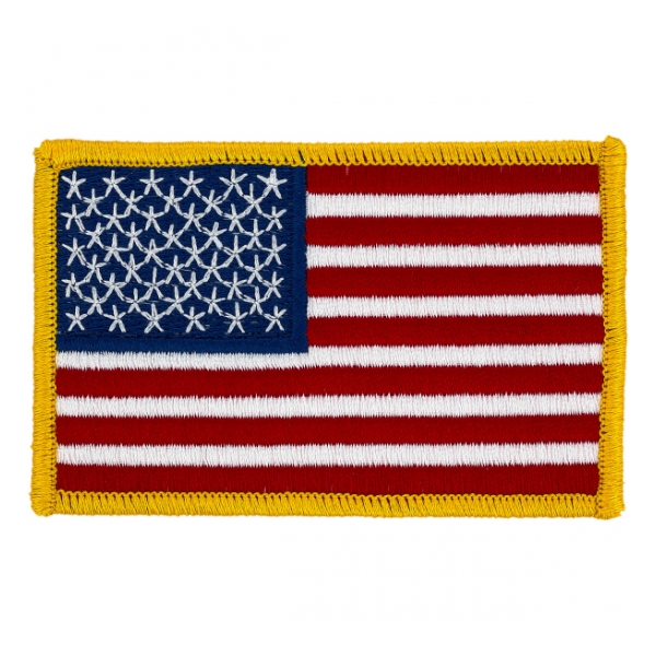 American Flag Gold Border Patch