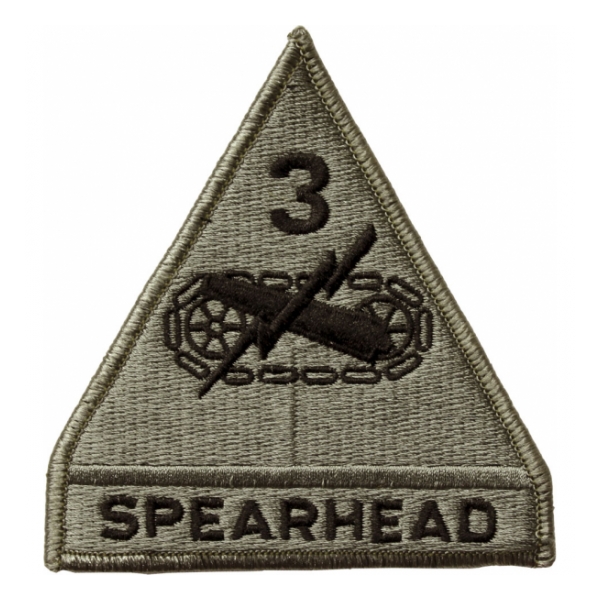 3rd Armored Division Patch Foliage Green (With Hook Fastener)