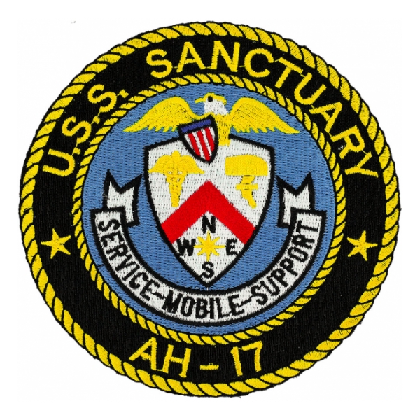 USS Sanctuary AH-17 Ship Patch