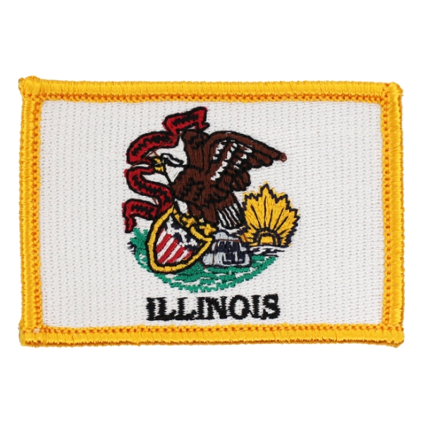 Illinois State Flag Patch, Gold Border