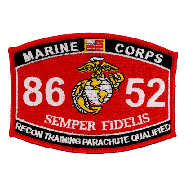 USMC MOS 8652 Recon Training Parachute Qualified Patch