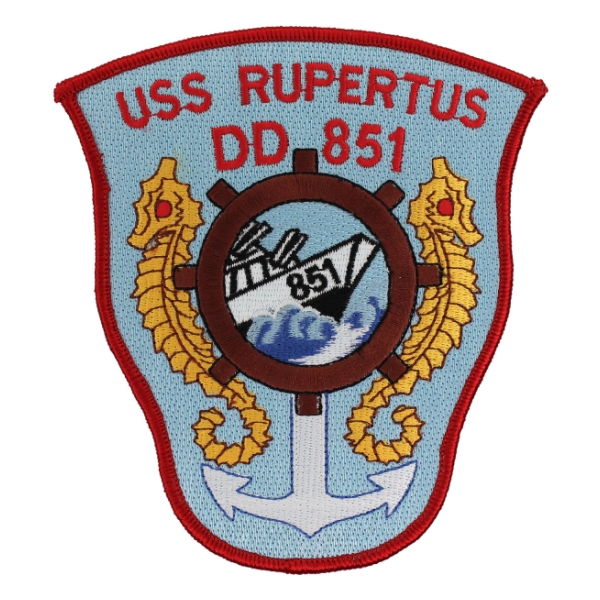 USS Rupertus DD-851 Ship Patch (with Seahorse)