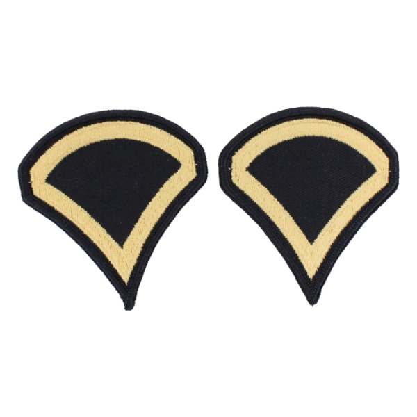 Army Private First Class Chevron (Gold on Blue) (Female)