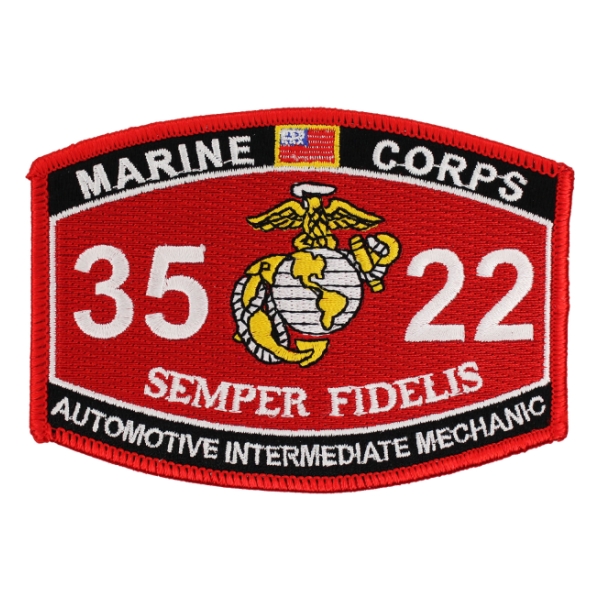 USMC MOS 3522 Automotive Intermediate Mechanic Patch