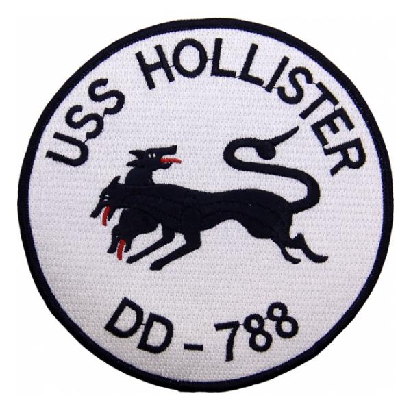 USS Hollister DD-788 Ship Patch