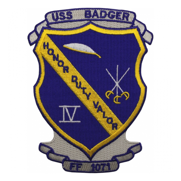 USS Badger FF-1071 Ship Patch
