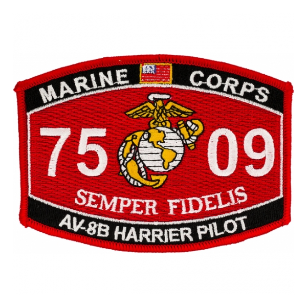 USMC MOS 7509 AV-8B Harrier Pilot Patch