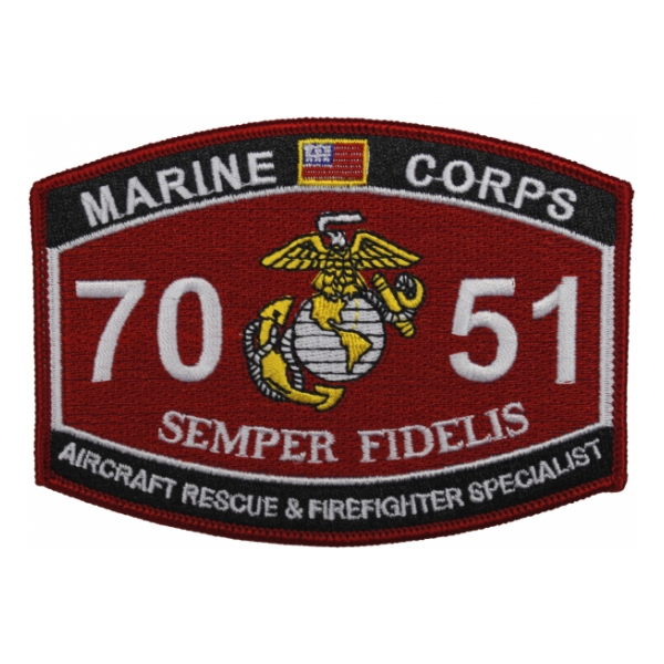 USMC MOS 7051 Aircraft Rescue and Firefighter Specialist Patch