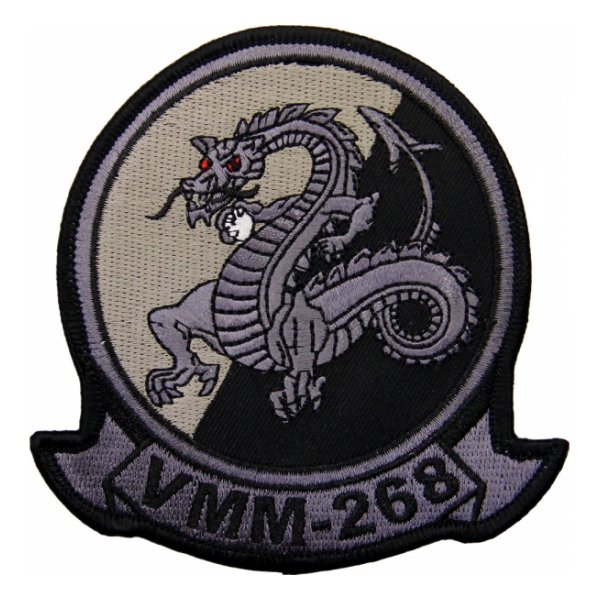 Marine Medium Tiltrotor Squadron VMM-268 (Grey / Black) Patch