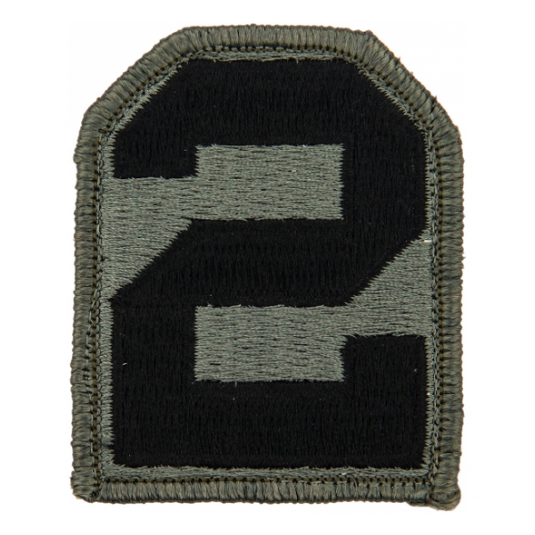 2nd Army Patch Foliage Green (With Hook Fastener)