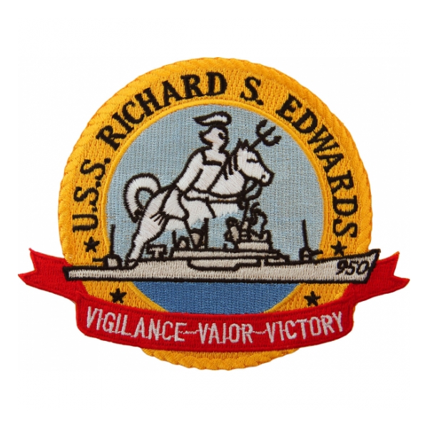 USS Richard S Edwards DD-950 (Vigilance-Valor-Victory) Ship Patch