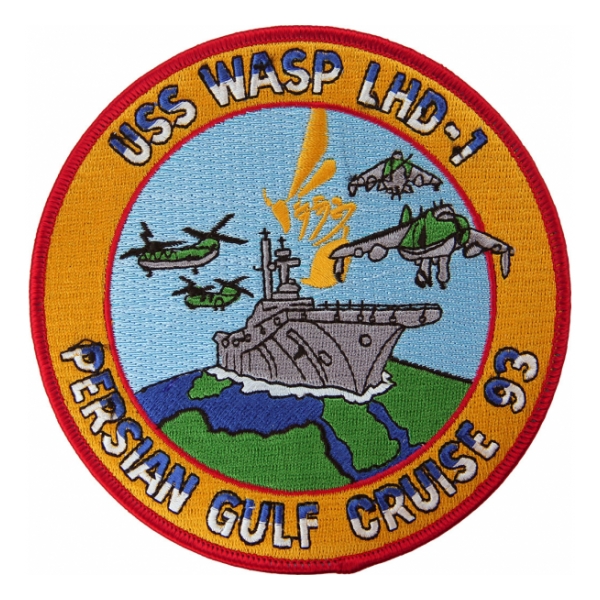 USS Wasp LHD-1 Persian Gulf Cruise 93 Ship Patch