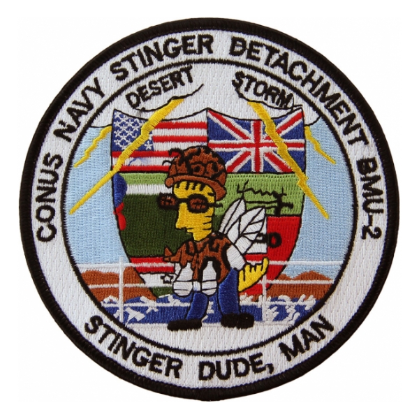 Navy Beachmaster Unit 2 Desert Storm (Stinger Dude, Man) Patch