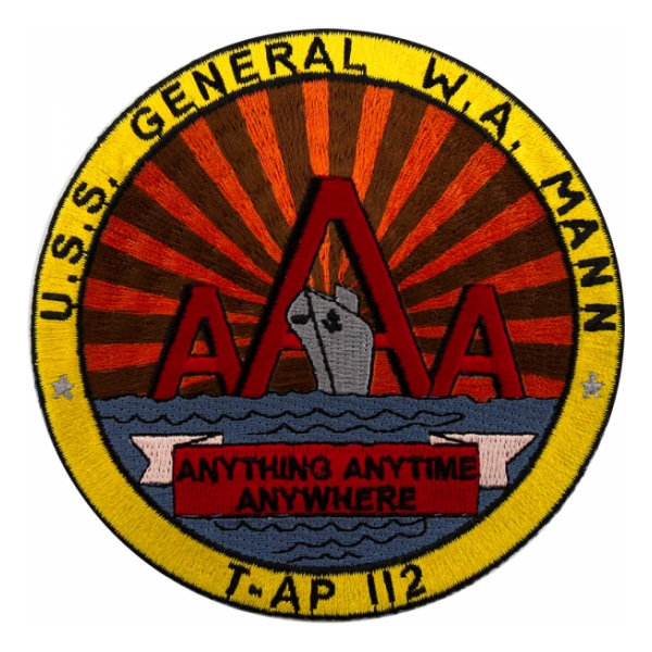 USS Gen. W. A. Mann T-AP-112 Ship Patch