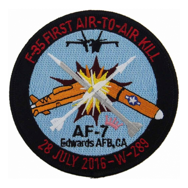 Air Force F-35 First To Air Kill AF-7 Edwards AFB Patch