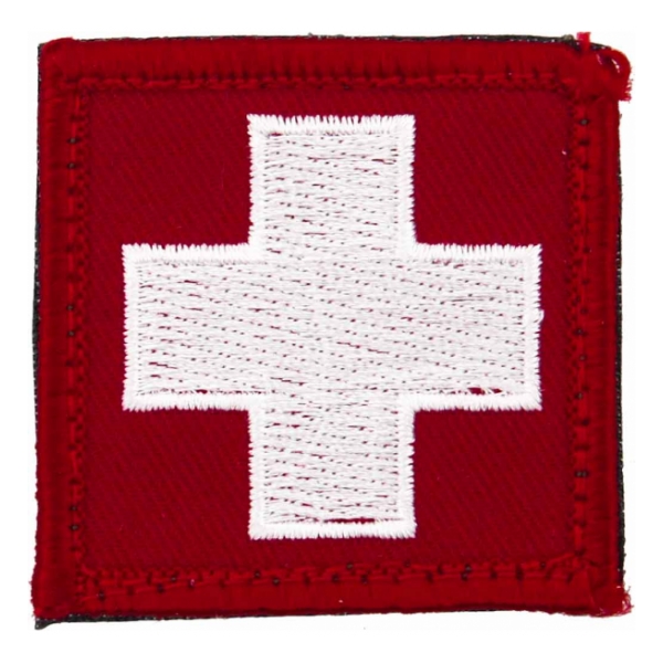 White Cross Morale Patch With Hook Backing