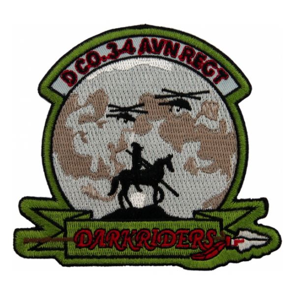 Army D Company / 3rd Battalion / 4th Aviation Regiment (Dark Riders) Patch