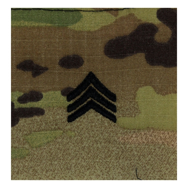 Army Scorpion Sergeant E-5 Rank Sew-On (Unfinished Edge)