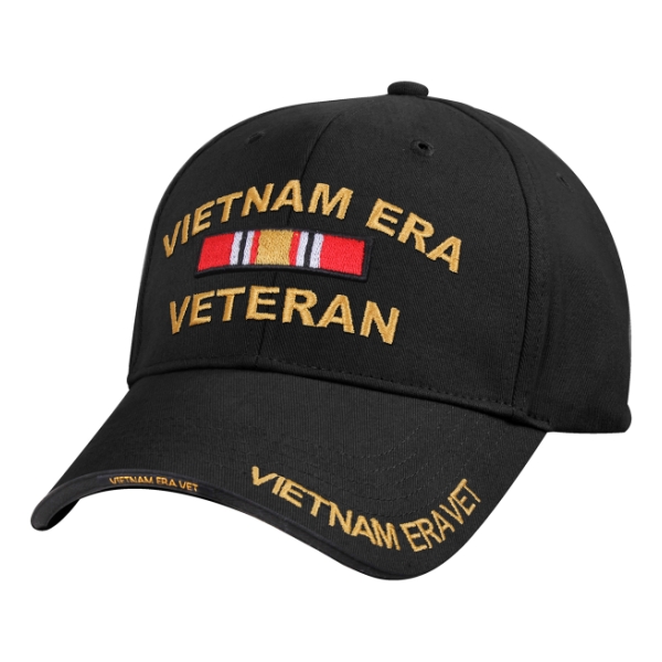 Vietnam Era Veteran Cap With Ribbon (Black)