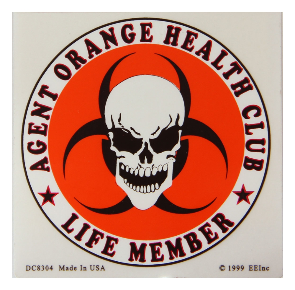 Agent Orange Health Club Life Member Outside Window Decal | Flying Tigers  Surplus