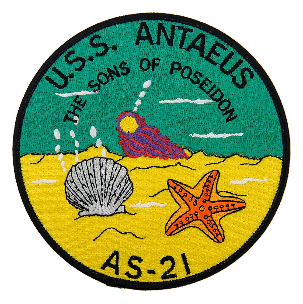 USS Antaeus AS21 The Sons Of Poseidon Ship Patch Flying Tigers Surplus