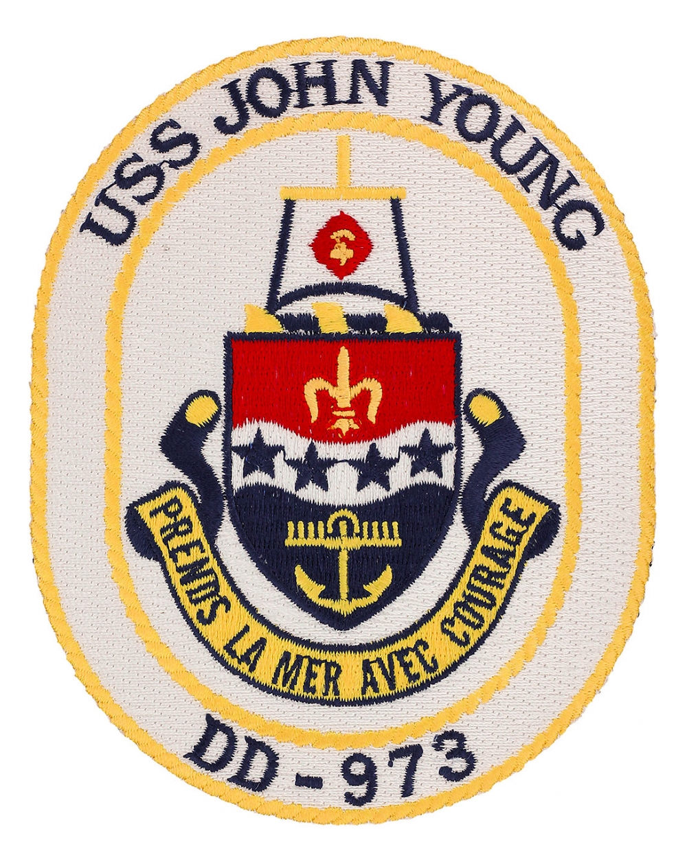 USS John Young DD973 Ship Patch Flying Tigers Surplus